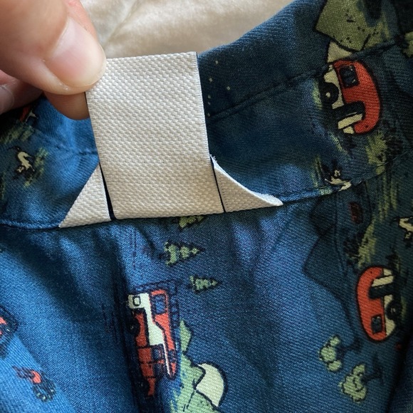 Duluth Trading Co Womens L Lightweight Printmaker Popover Blue Camper RV Organic - Picture 9 of 14